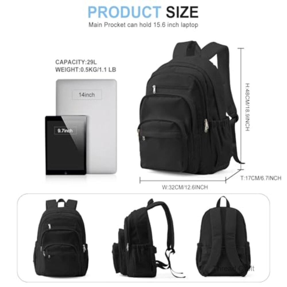 Lightweight Nylon Daypack Backpack with Multiple … - image 2